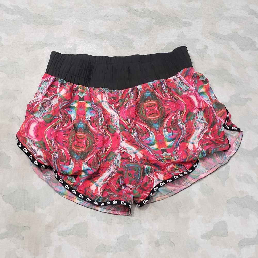 Zyia Active Shorts Womens Medium Red Drawstring Gym Activewear